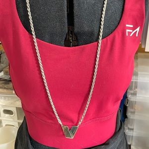 Lady Remington Vintage Silver Tone necklace with V